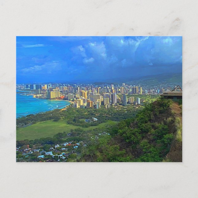 Honolulu, Hawaii Skyline #1 Postcard (Front)