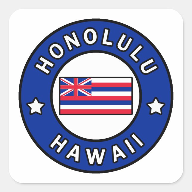 Honolulu Hawaii Square Sticker (Front)