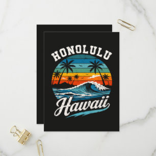 Honolulu Hawaii Surf Sunset Invitation Postcard