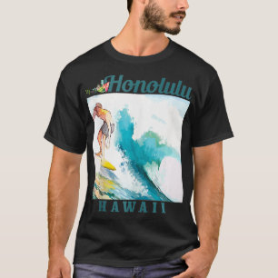 Honolulu Hawaii Surfing Hawaiian Surf Vintage Surf T-Shirt