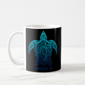 Honolulu Hawaii Tribal Turtle Hawaiian Surfer Scub Coffee Mug
