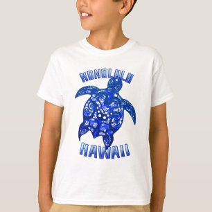 Honolulu Hawaii Vacation Tribal Turtle T-Shirt