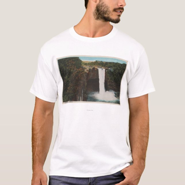 Honolulu, HI - View of Rainbow Falls T-Shirt (Front)