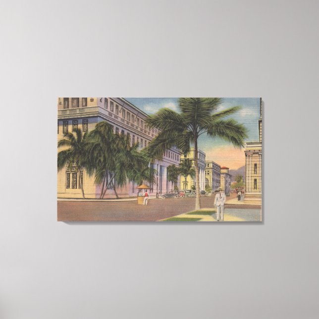 Honolulu, HIView of Bishop St.Honolulu, HI Canvas Print (Front)