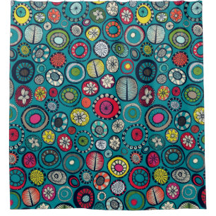 Honolulu hoops blue shower curtain