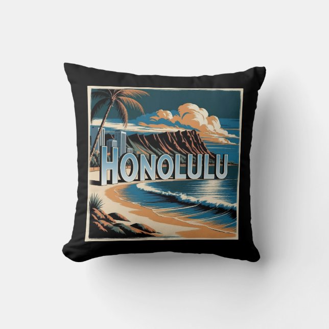 Honolulu O’aho Hawaii Cushion (Front)