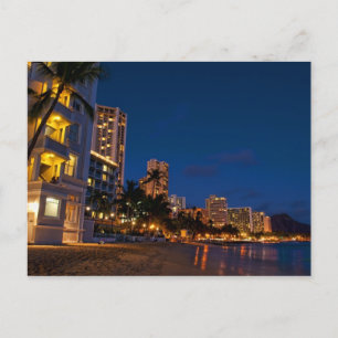 Honolulu, Oahu, Hawaii. Night exposure of Postcard