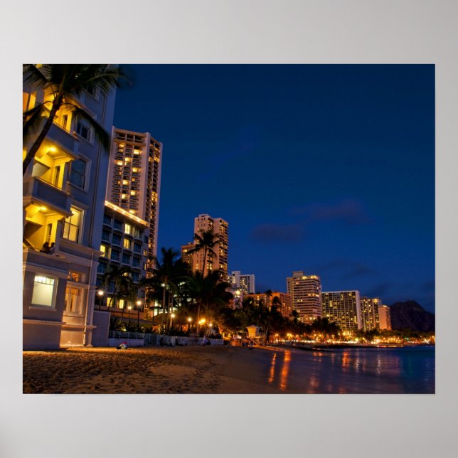 Honolulu, Oahu, Hawaii. Night exposure of Poster (Front)