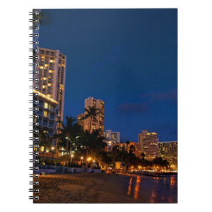 Honolulu, Oahu, Hawaii. Night exposure of Spiral Notebook