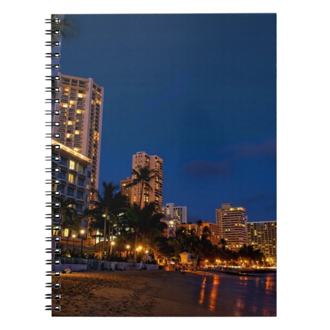 Honolulu, Oahu, Hawaii. Night exposure of Spiral Notebook (Front)