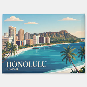 Honolulu Skyline Hawaii Magnet