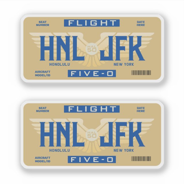 Honolulu to New York Flight 5-0  (Front)