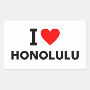 Honolulu United States America USA Hawaii love cit Rectangular Sticker