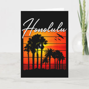 Honolulu Vacation Souvenir Hawaii Summer Sunset Pa Card