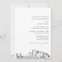 Honolulu Wedding Elegant Skyline Invitation