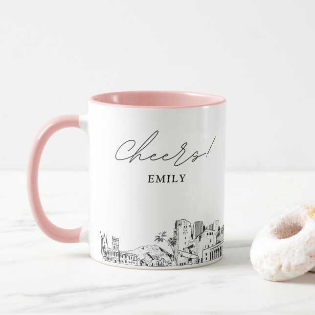 Honolulu Wedding Personalised Coffee Mug (With Donut)