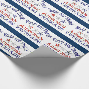 Honor and Thank American Veterans Wrapping Paper
