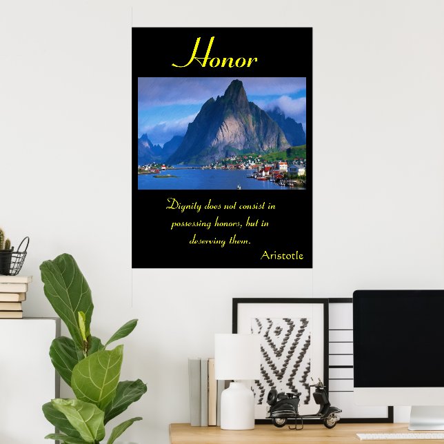 Honor Brims Over Tranquil River Landscapes Poster (Home Office)