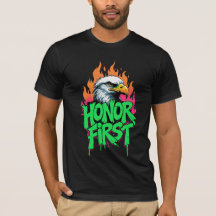 Honor First Bald Eagle T-Shirt Patriotic USA