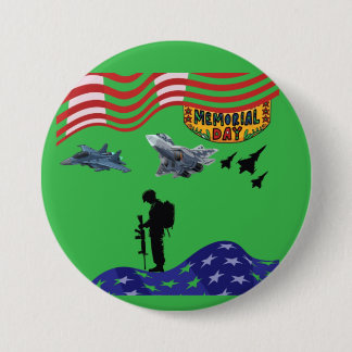 Honor on memorial day kelly green 7.5 cm round badge