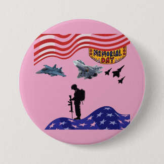 Honor on memorial day light pink 7.5 cm round badge