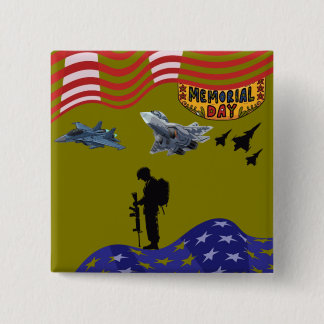 Honor on memorial day olive 15 cm square badge