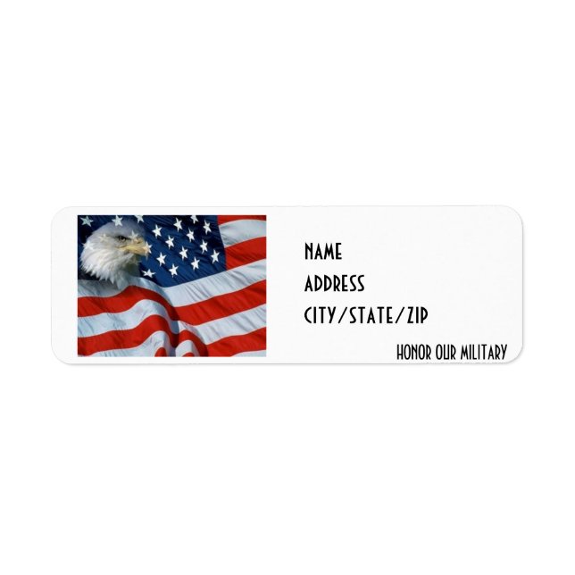 "HONOR OUR MILITARY" ADDRESS LABEL (Front)