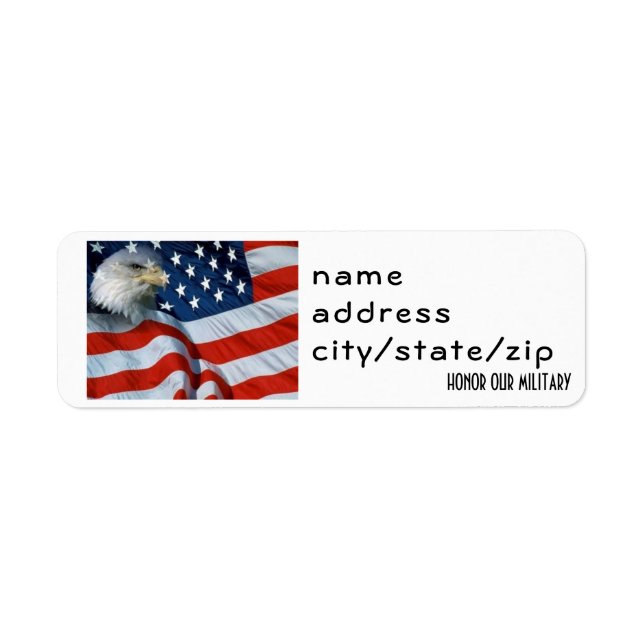 "HONOR OUR MILITARY" ADDRESS LABEL (Front)