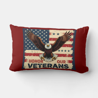 Honor Our Veterans Lumbar Support Throw Pillow