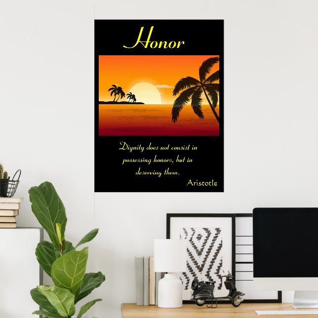 Honor Resides Amidst Endless Seascape Horizons Poster (Home Office)