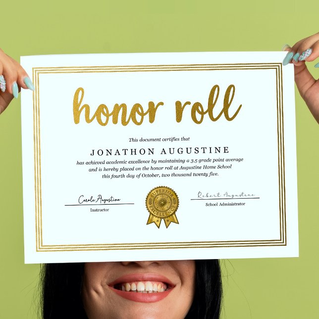 Honor Roll Certificate Poster (Creator Uploaded)