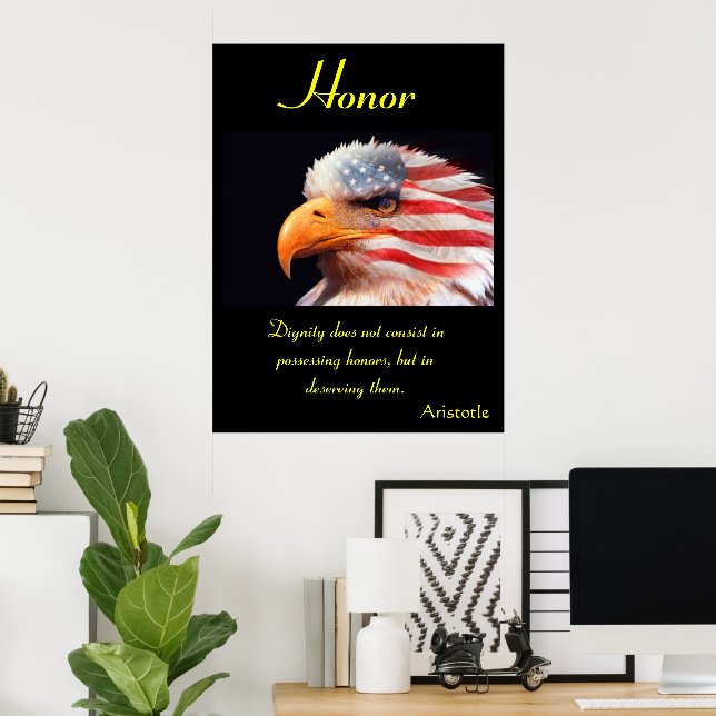 Honor Soars Beneath Majestic Eagle Pride Poster (Home Office)