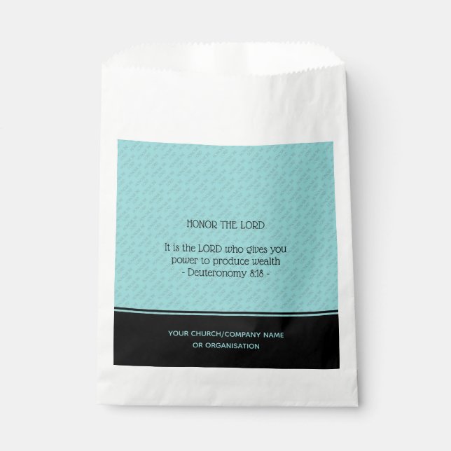 HONOR THE LORD Church Business Personalised Paper Favour Bags (Front)