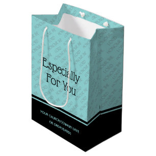 HONOR THE LORD Personalised Church Business Aqua Medium Gift Bag