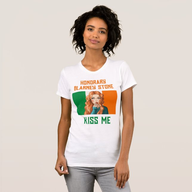 HONORARY BLARNEY STONE IRISH LASS KISS ME T-Shirt (Front Full)