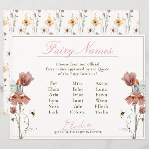 Honorary Fairy Vintage Floral Certificate Names