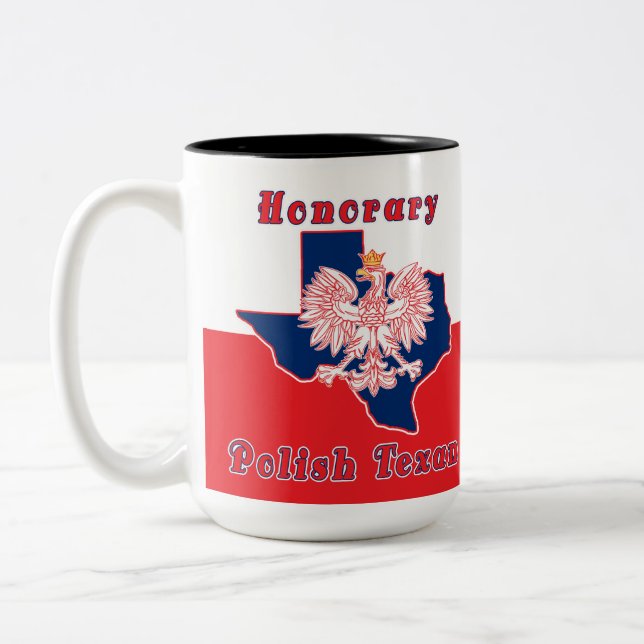Honorary Polish Texan Two-Tone Coffee Mug (Left)