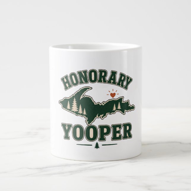 Honorary Yooper - Upper Peninsula of Michigan Large Coffee Mug (Front)