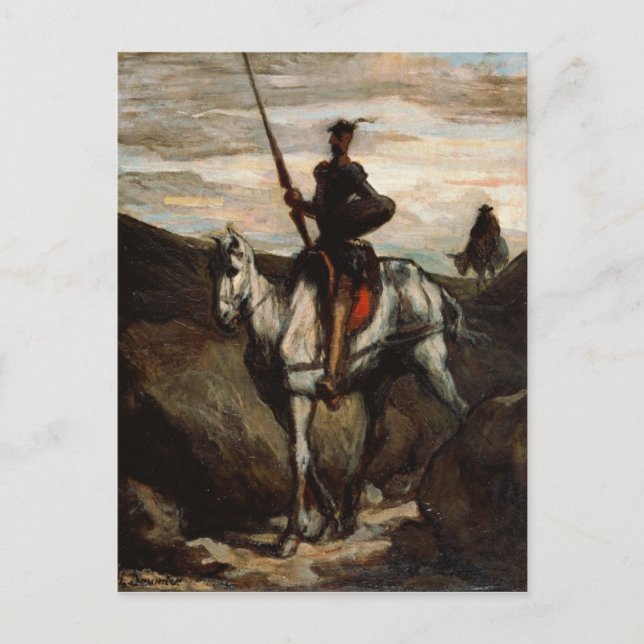 Honore Daumier - Don Quixote in the Mountains Postcard (Front)