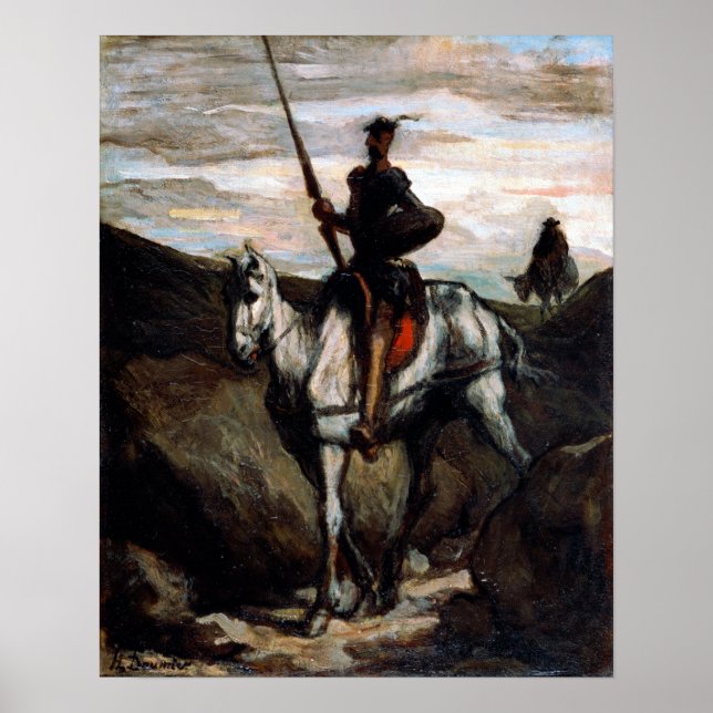 Honore Daumier Don Quixote in the Mountains Poster (Front)