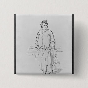 Honore de Balzac 15 Cm Square Badge