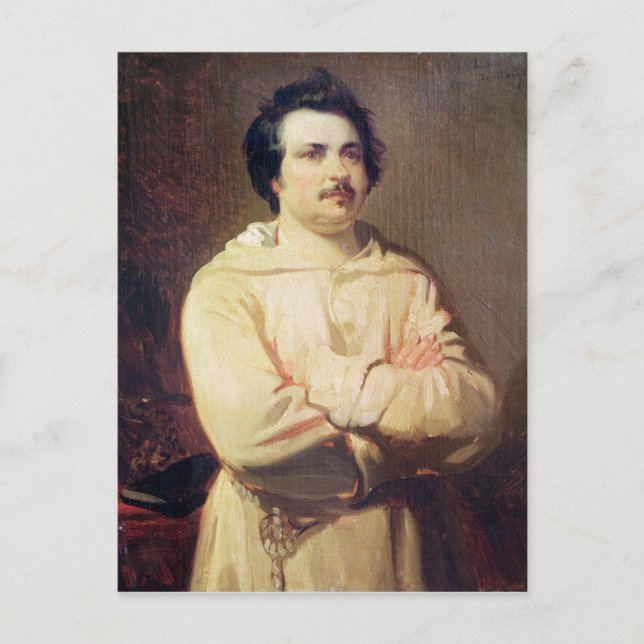 Honore de Balzac  in his Monk's Habit, 1829 Postcard (Front)