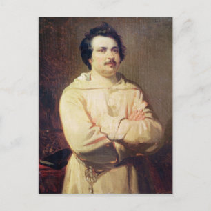 Honore de Balzac in his Monk's Habit, 1829 Postcard