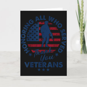 Honoring All Who Served Thank You Veterans Day Ame Card
