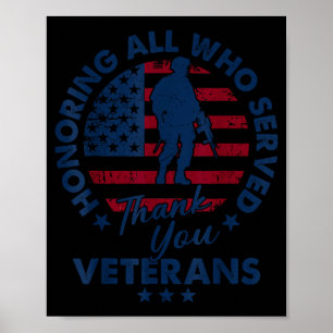 Honoring All Who Served Thank You Veterans Day Ame Poster