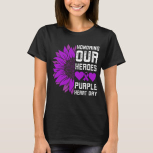 Honoring Our Heroes Purple Heart Day Military Kids T-Shirt