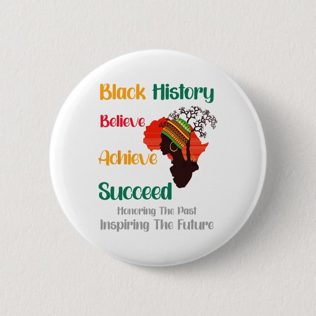 Honoring Past Inspiring Future Black History Month 6 Cm Round Badge (Front)