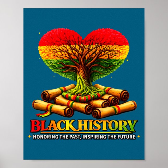 Honoring past inspiring future black history month poster (Front)