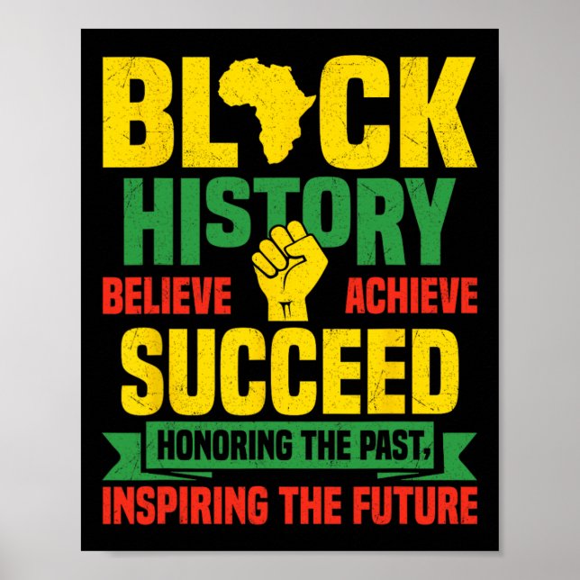 Honoring Past Inspiring Future Men Women Black His Poster (Front)