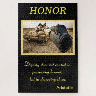 Honour american tank gun barrel aimed at you jigsaw puzzle